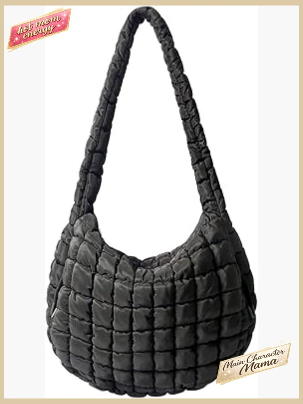 Large Puffer Tote Bag Quilted Hobo Crossbody Bag Puffy Carryall Handbag